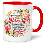 Herzbotschaft Tasse Hebamme – Geschenk des Himmels – Dankeschön Geschenk
