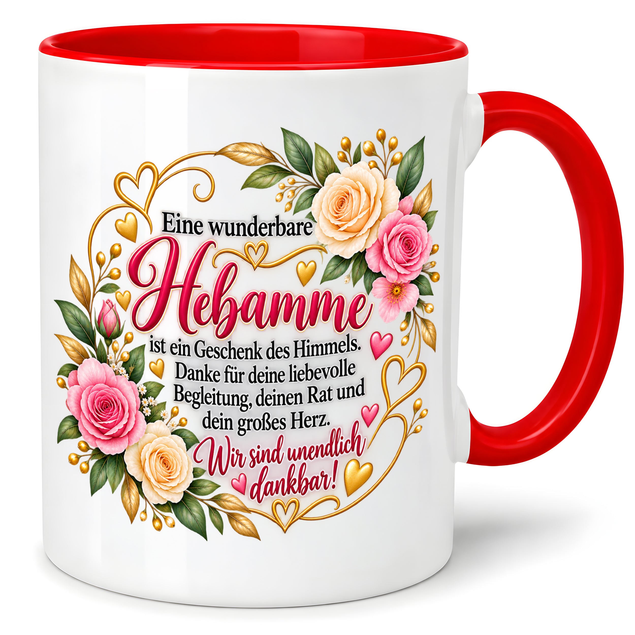 Herzbotschaft Tasse Hebamme – Geschenk des Himmels – Dankeschön Geschenk