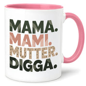 Mama Mami Mutter Digga Tasse 330 ml Lustiges Geschenk für Mama Muttertag Geburtstag Teenager Spruch Keramiktasse
