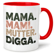 Mama Mami Mutter Digga Tasse 330 ml Lustiges Geschenk für Mama Muttertag Geburtstag Teenager Spruch Keramiktasse