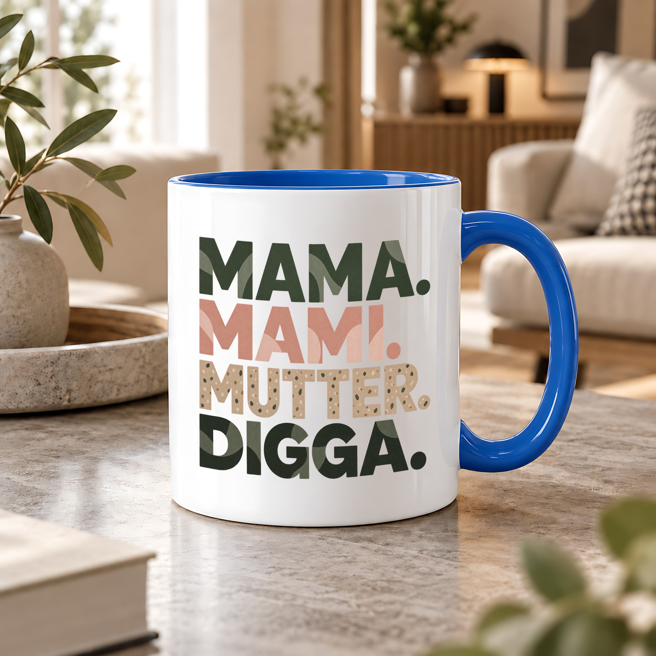 Mama Mami Mutter Digga Tasse 330 ml Lustiges Geschenk für Mama Muttertag Geburtstag Teenager Spruch Keramiktasse