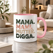 Mama Mami Mutter Digga Tasse 330 ml Lustiges Geschenk für Mama Muttertag Geburtstag Teenager Spruch Keramiktasse