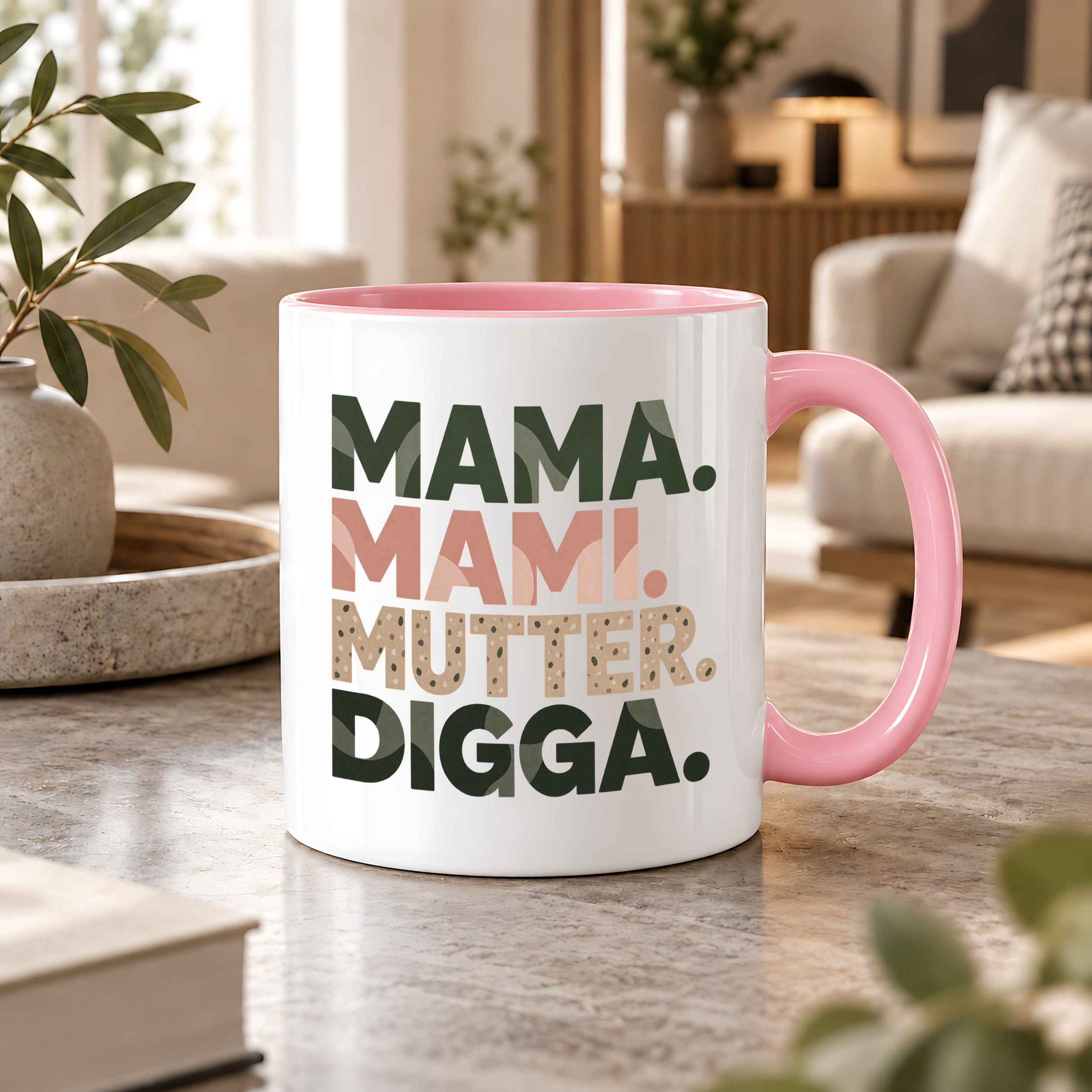 Mama Mami Mutter Digga Tasse 330 ml Lustiges Geschenk für Mama Muttertag Geburtstag Teenager Spruch Keramiktasse