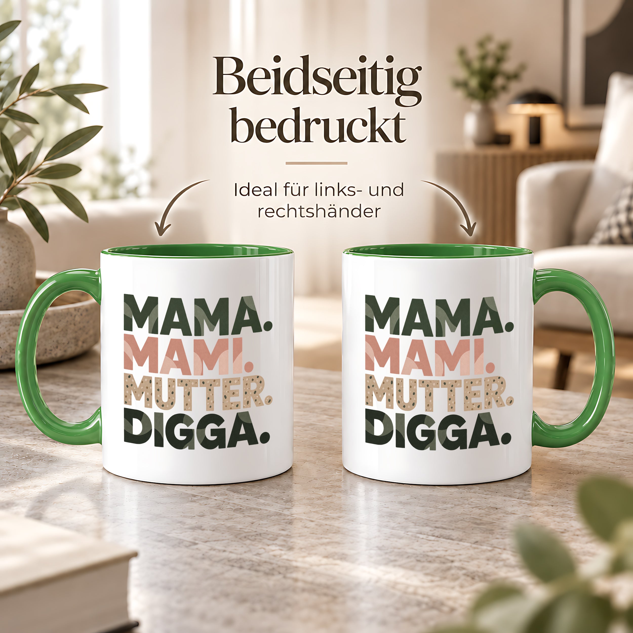 Mama Mami Mutter Digga Tasse 330 ml Lustiges Geschenk für Mama Muttertag Geburtstag Teenager Spruch Keramiktasse
