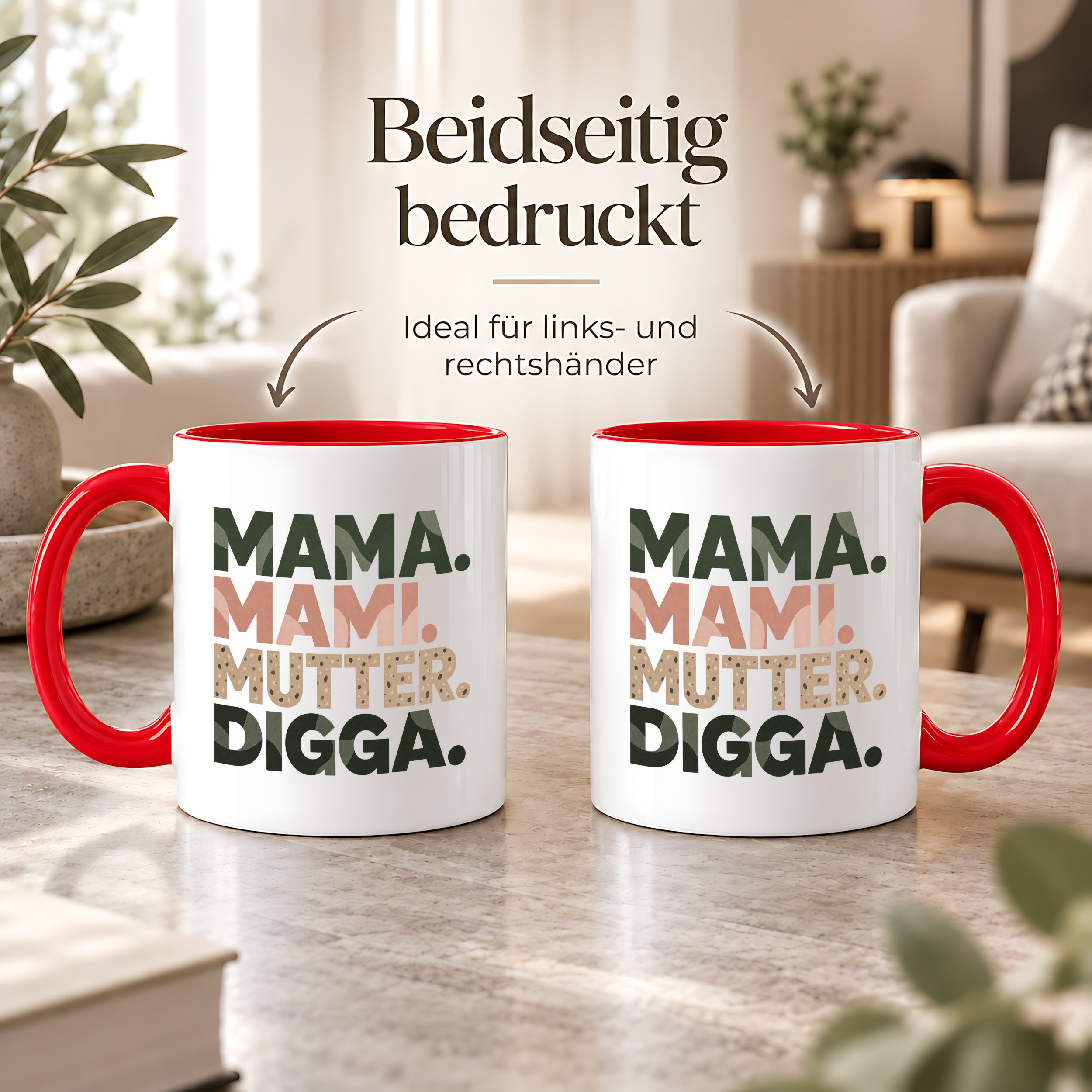 Mama Mami Mutter Digga Tasse 330 ml Lustiges Geschenk für Mama Muttertag Geburtstag Teenager Spruch Keramiktasse