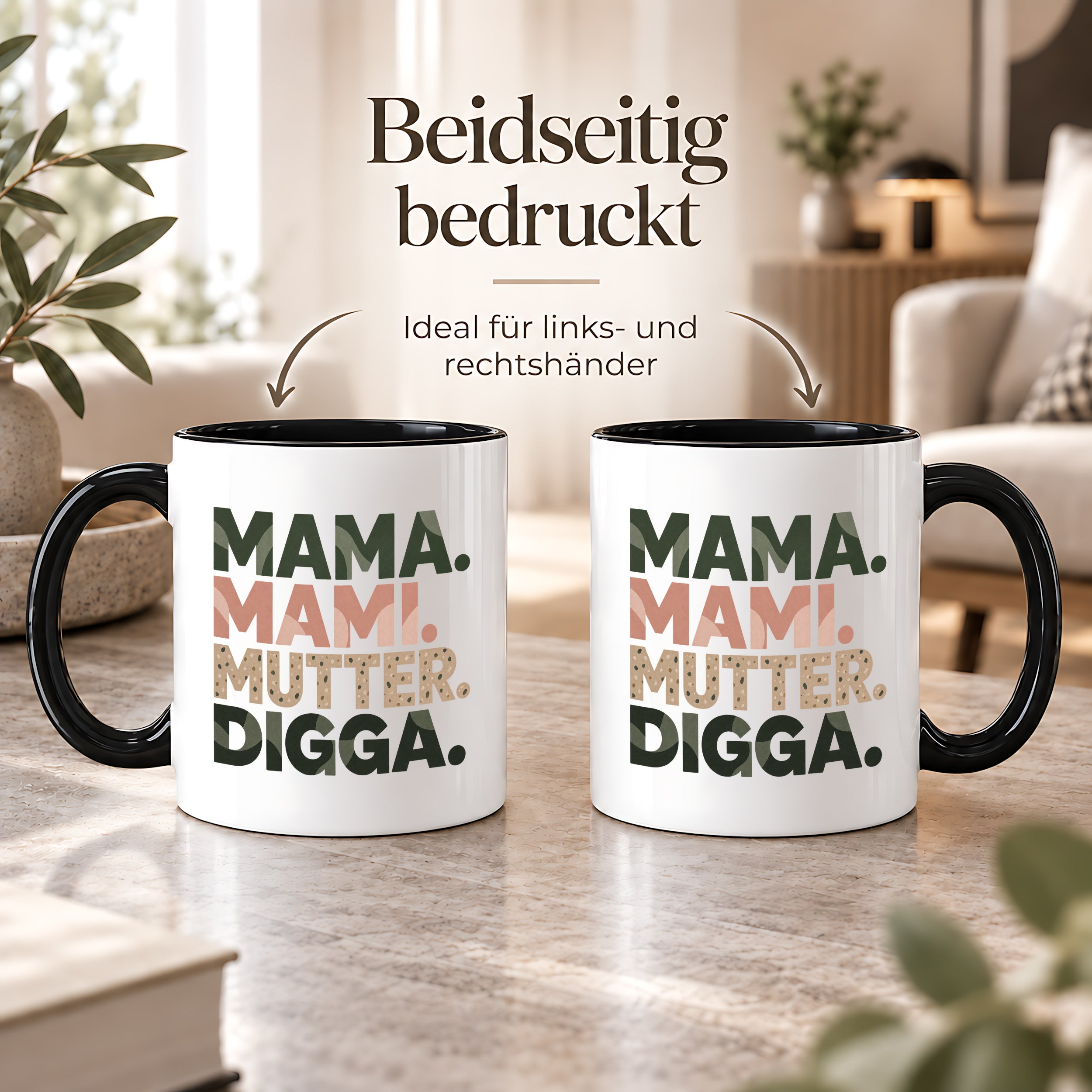 Mama Mami Mutter Digga Tasse 330 ml Lustiges Geschenk für Mama Muttertag Geburtstag Teenager Spruch Keramiktasse