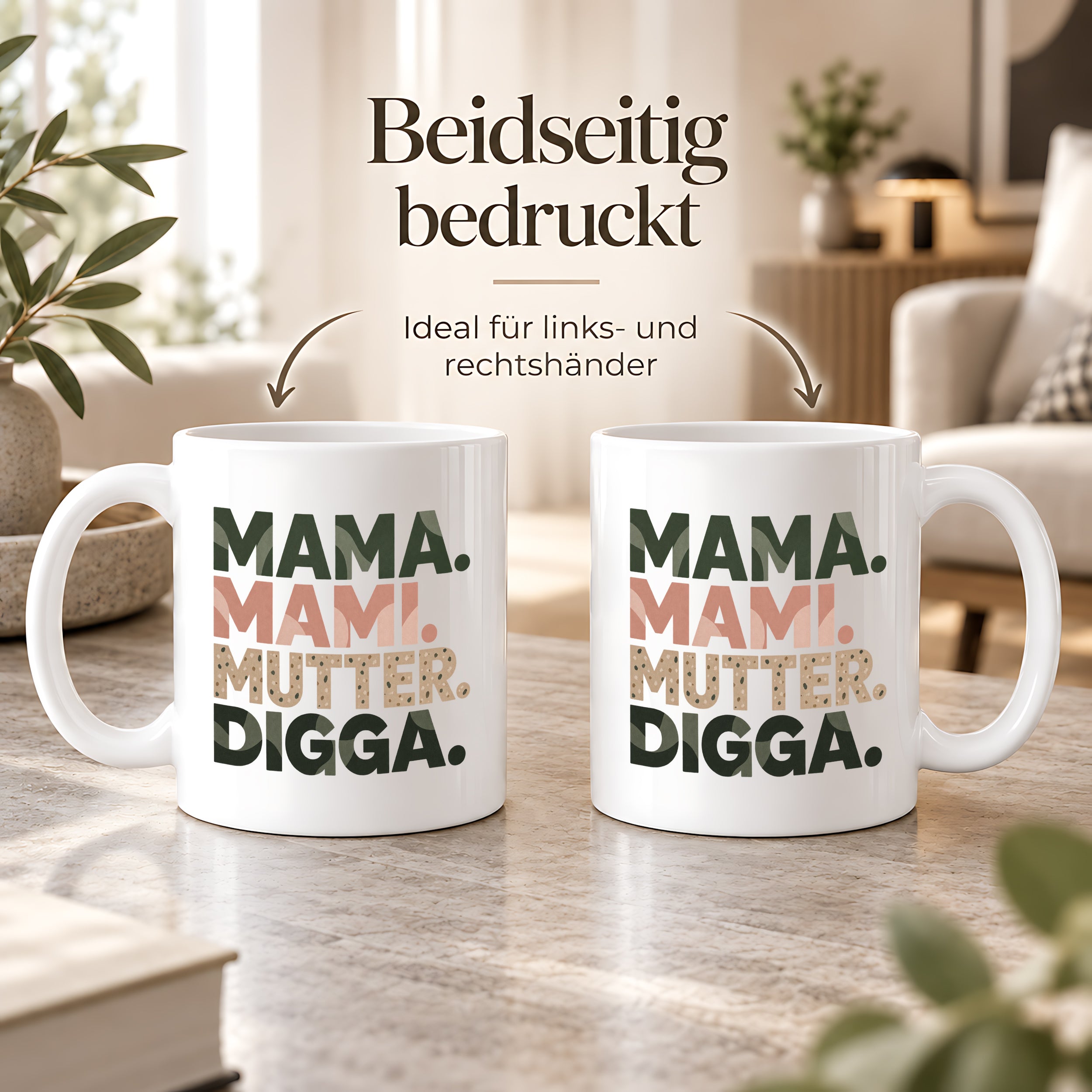 Mama Mami Mutter Digga Tasse 330 ml Lustiges Geschenk für Mama Muttertag Geburtstag Teenager Spruch Keramiktasse