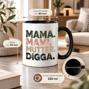 Mama Mami Mutter Digga Tasse 330 ml Lustiges Geschenk für Mama Muttertag Geburtstag Teenager Spruch Keramiktasse