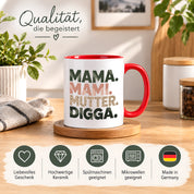 Mama Mami Mutter Digga Tasse 330 ml Lustiges Geschenk für Mama Muttertag Geburtstag Teenager Spruch Keramiktasse
