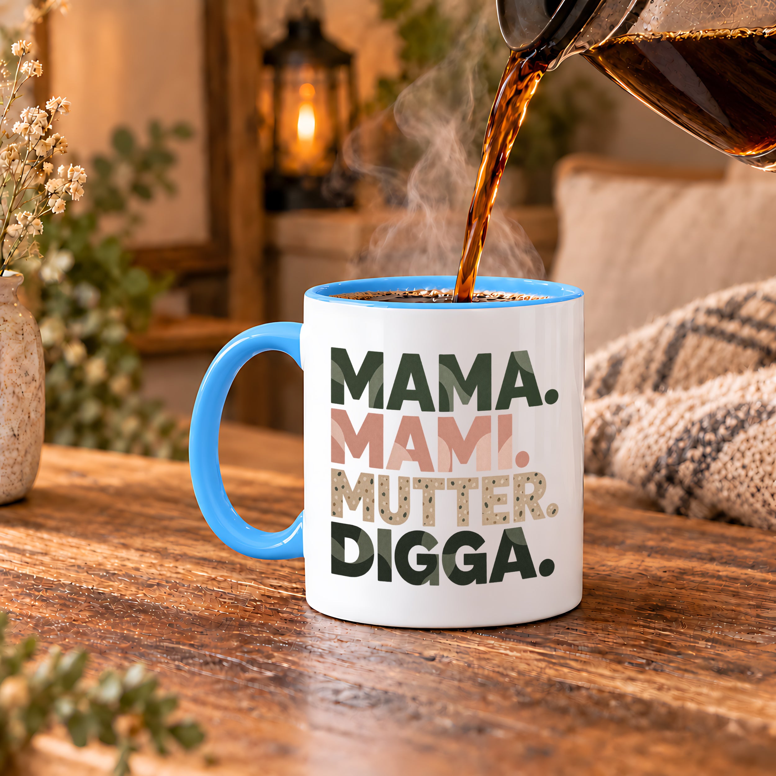Mama Mami Mutter Digga Tasse 330 ml Lustiges Geschenk für Mama Muttertag Geburtstag Teenager Spruch Keramiktasse