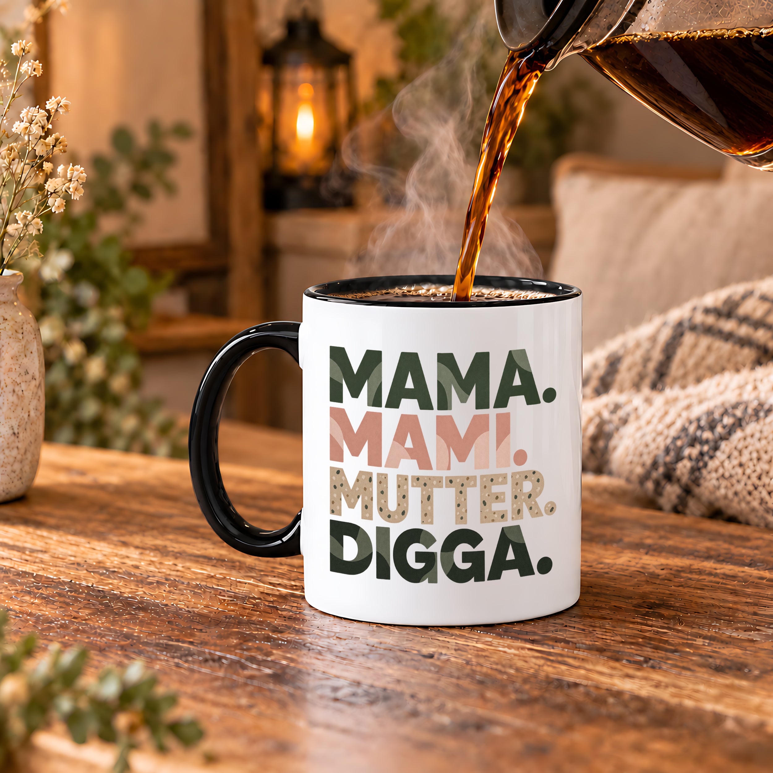 Mama Mami Mutter Digga Tasse 330 ml Lustiges Geschenk für Mama Muttertag Geburtstag Teenager Spruch Keramiktasse