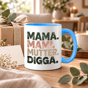 Mama Mami Mutter Digga Tasse 330 ml Lustiges Geschenk für Mama Muttertag Geburtstag Teenager Spruch Keramiktasse