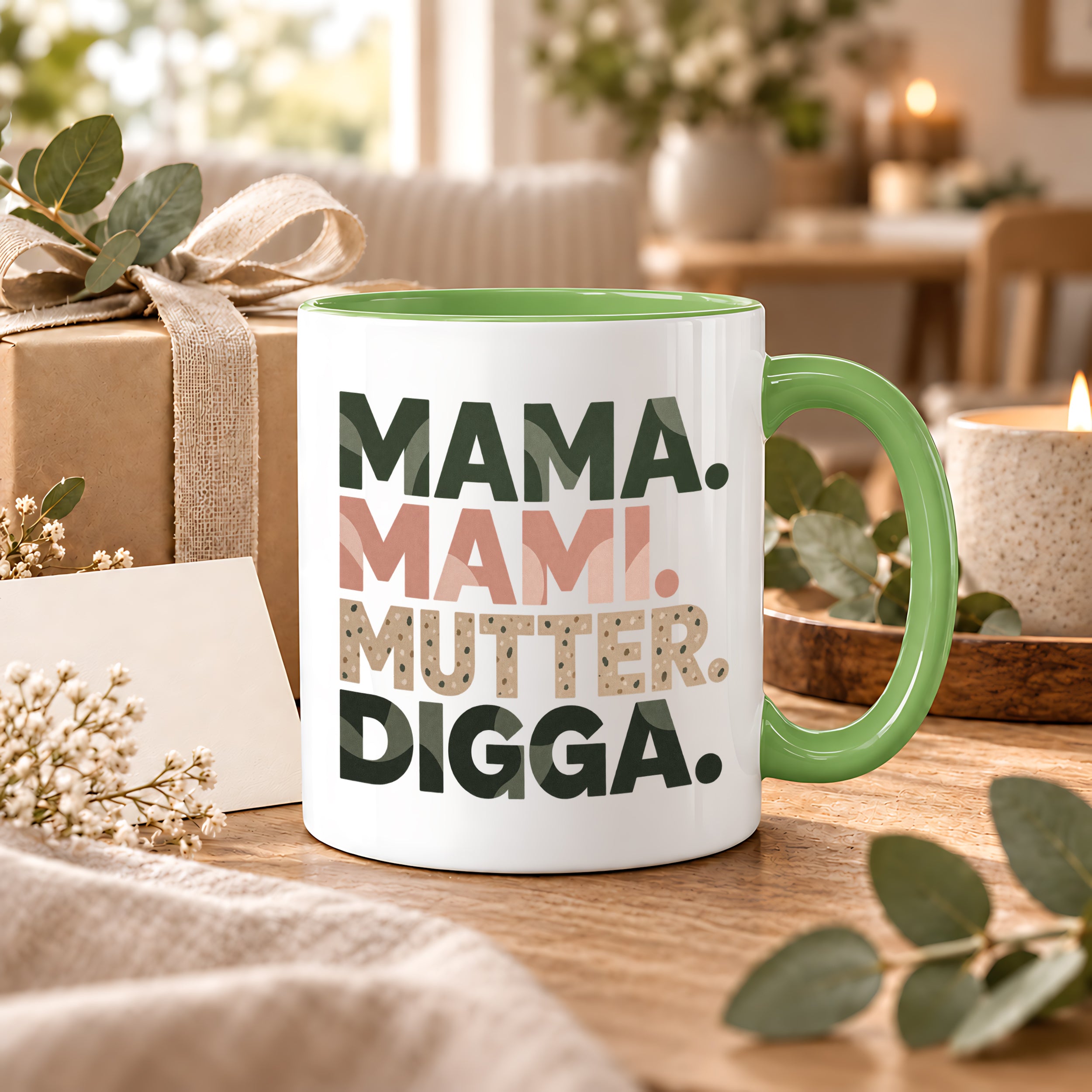 Mama Mami Mutter Digga Tasse 330 ml Lustiges Geschenk für Mama Muttertag Geburtstag Teenager Spruch Keramiktasse