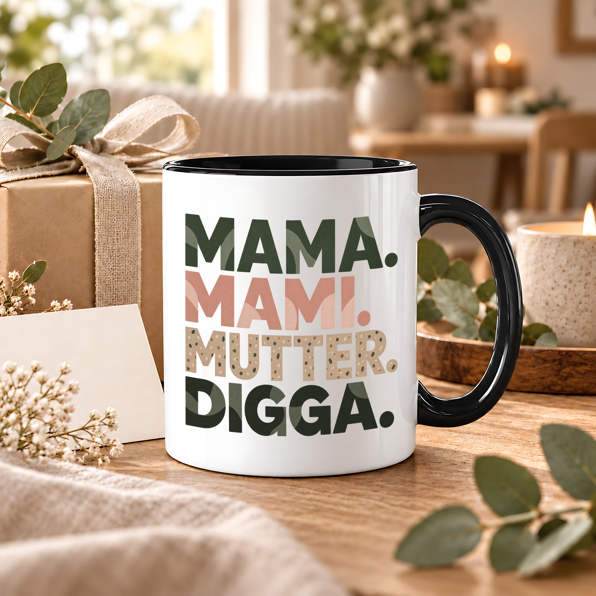 Mama Mami Mutter Digga Tasse 330 ml Lustiges Geschenk für Mama Muttertag Geburtstag Teenager Spruch Keramiktasse
