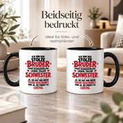 Bruder Tasse von Schwester Geschenk 330 ml Lustiger Geschwister Spruch Keramiktasse Geburtstag Weihnachten Bruder Geschenk