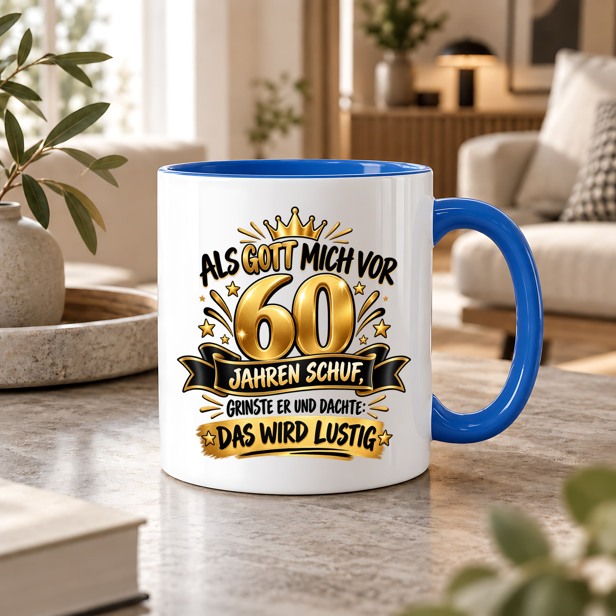 60 Geburtstag Tasse Lustiger Spruch Geschenk 330 ml Keramiktasse für Männer Frauen Jubiläum Geburtstag 60 Jahre