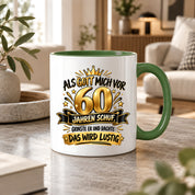 60 Geburtstag Tasse Lustiger Spruch Geschenk 330 ml Keramiktasse für Männer Frauen Jubiläum Geburtstag 60 Jahre
