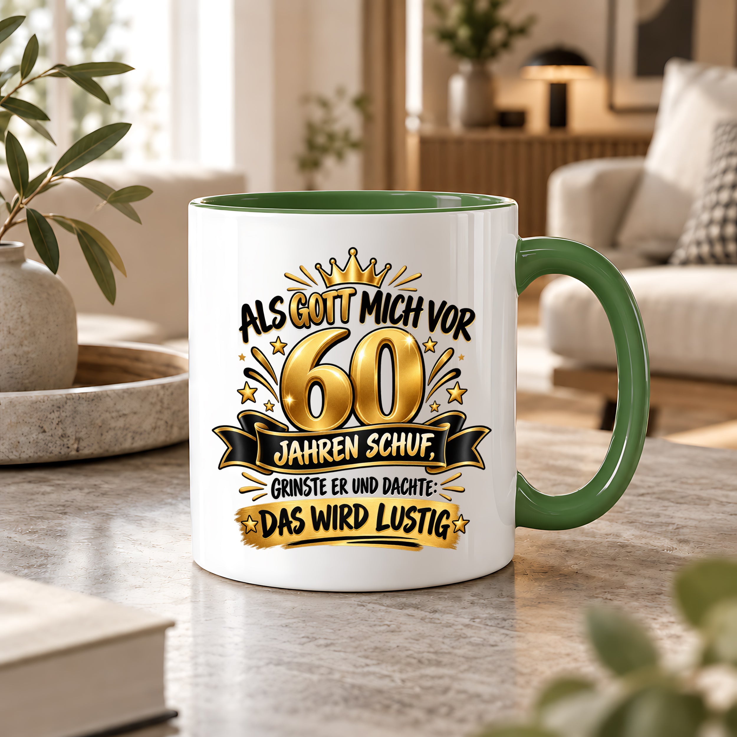 60 Geburtstag Tasse Lustiger Spruch Geschenk 330 ml Keramiktasse für Männer Frauen Jubiläum Geburtstag 60 Jahre