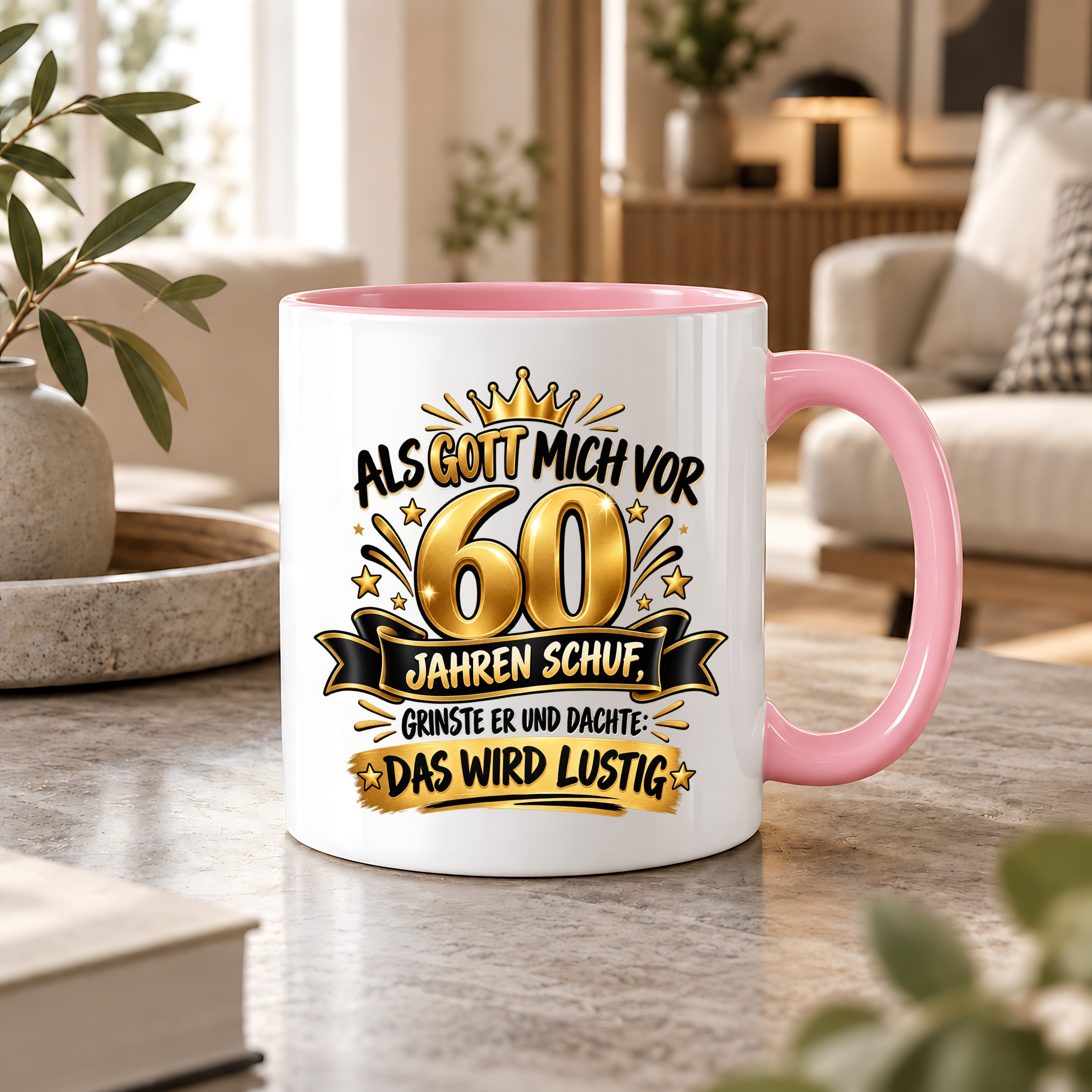 60 Geburtstag Tasse Lustiger Spruch Geschenk 330 ml Keramiktasse für Männer Frauen Jubiläum Geburtstag 60 Jahre