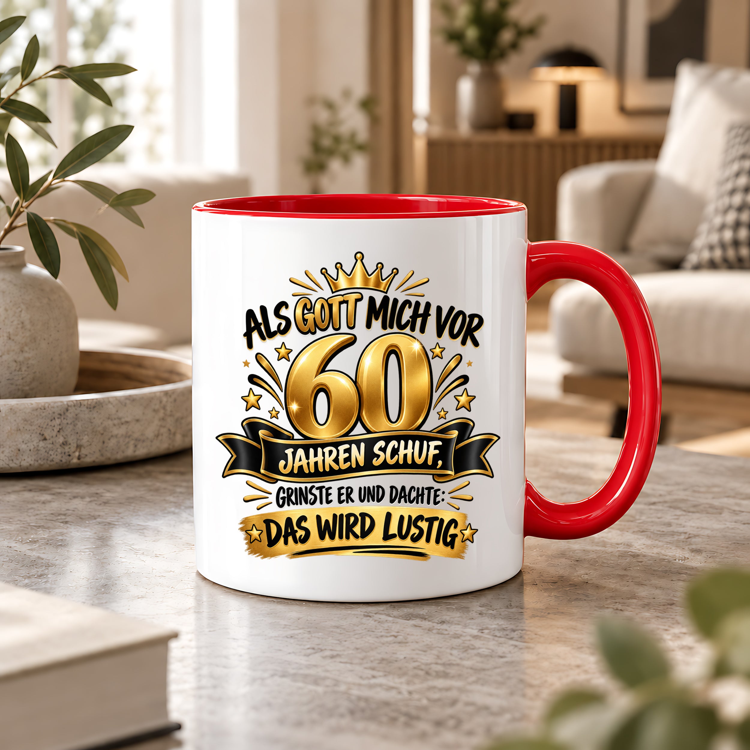 60 Geburtstag Tasse Lustiger Spruch Geschenk 330 ml Keramiktasse für Männer Frauen Jubiläum Geburtstag 60 Jahre