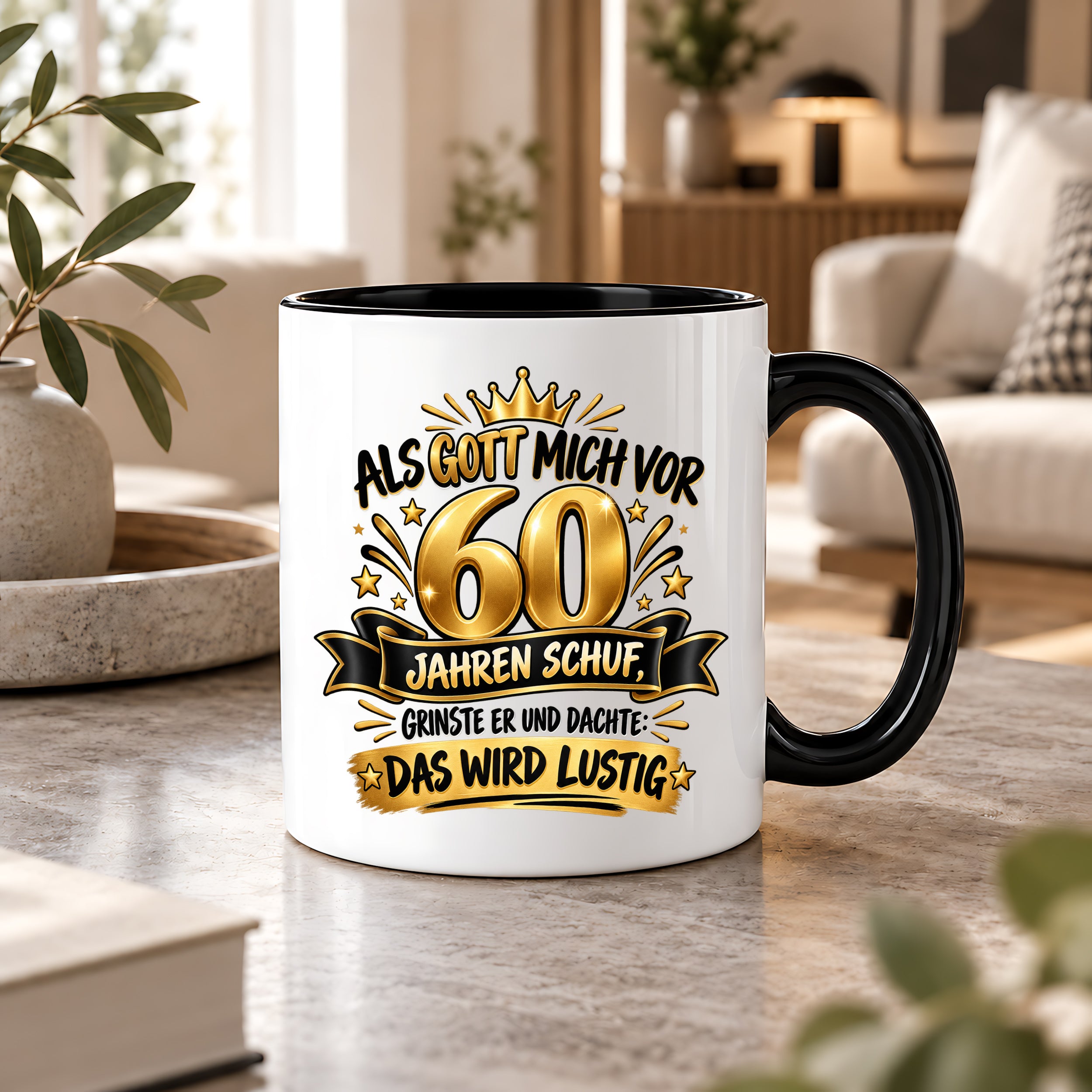 60 Geburtstag Tasse Lustiger Spruch Geschenk 330 ml Keramiktasse für Männer Frauen Jubiläum Geburtstag 60 Jahre