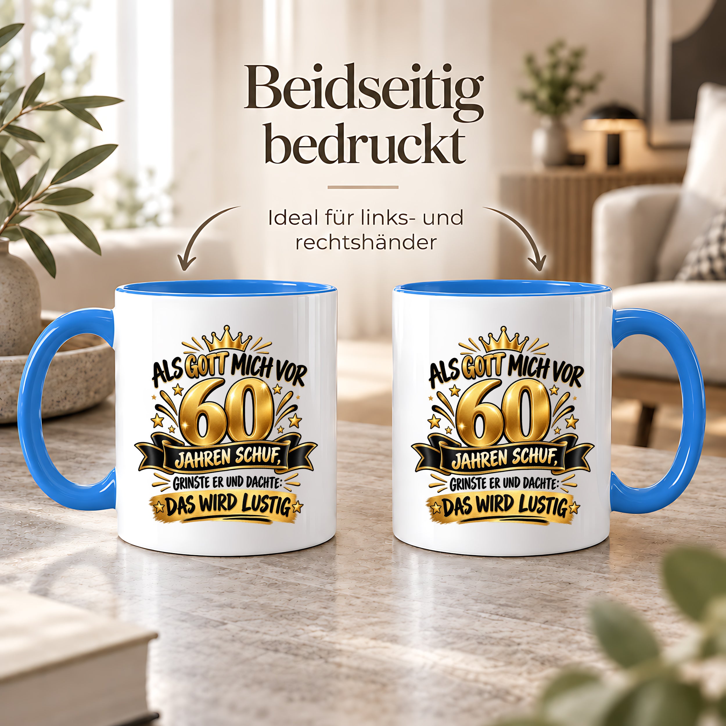 60 Geburtstag Tasse Lustiger Spruch Geschenk 330 ml Keramiktasse für Männer Frauen Jubiläum Geburtstag 60 Jahre