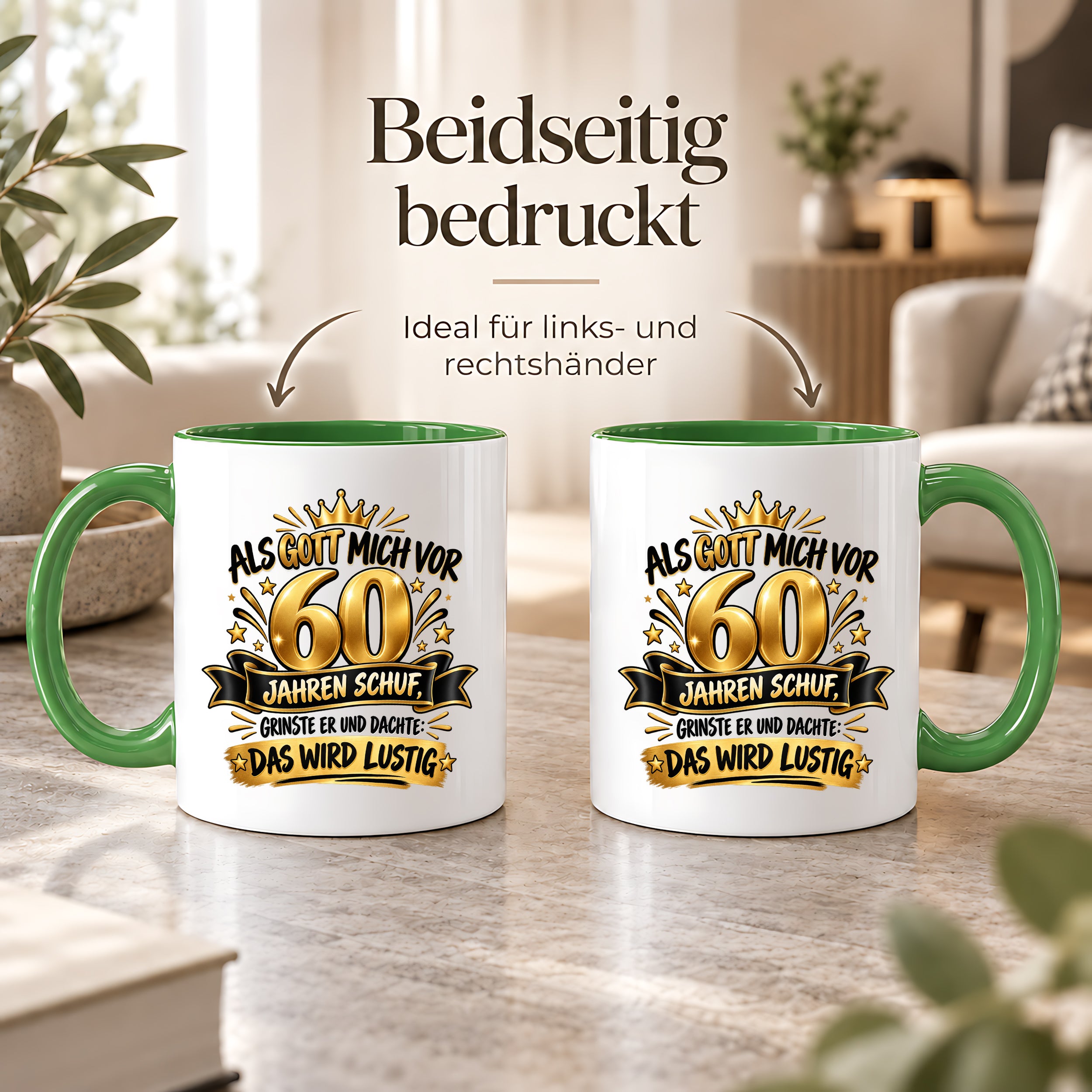 60 Geburtstag Tasse Lustiger Spruch Geschenk 330 ml Keramiktasse für Männer Frauen Jubiläum Geburtstag 60 Jahre