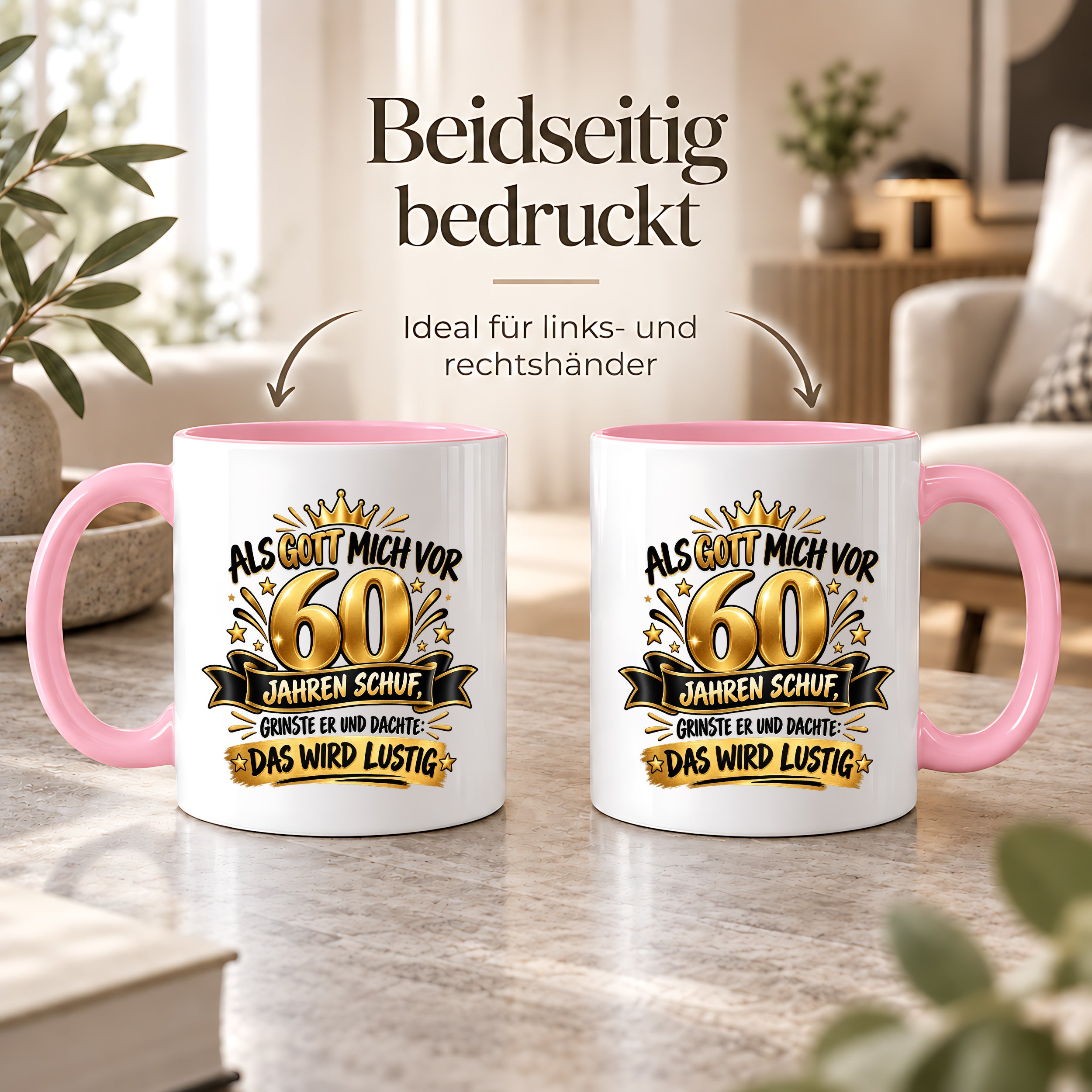 60 Geburtstag Tasse Lustiger Spruch Geschenk 330 ml Keramiktasse für Männer Frauen Jubiläum Geburtstag 60 Jahre