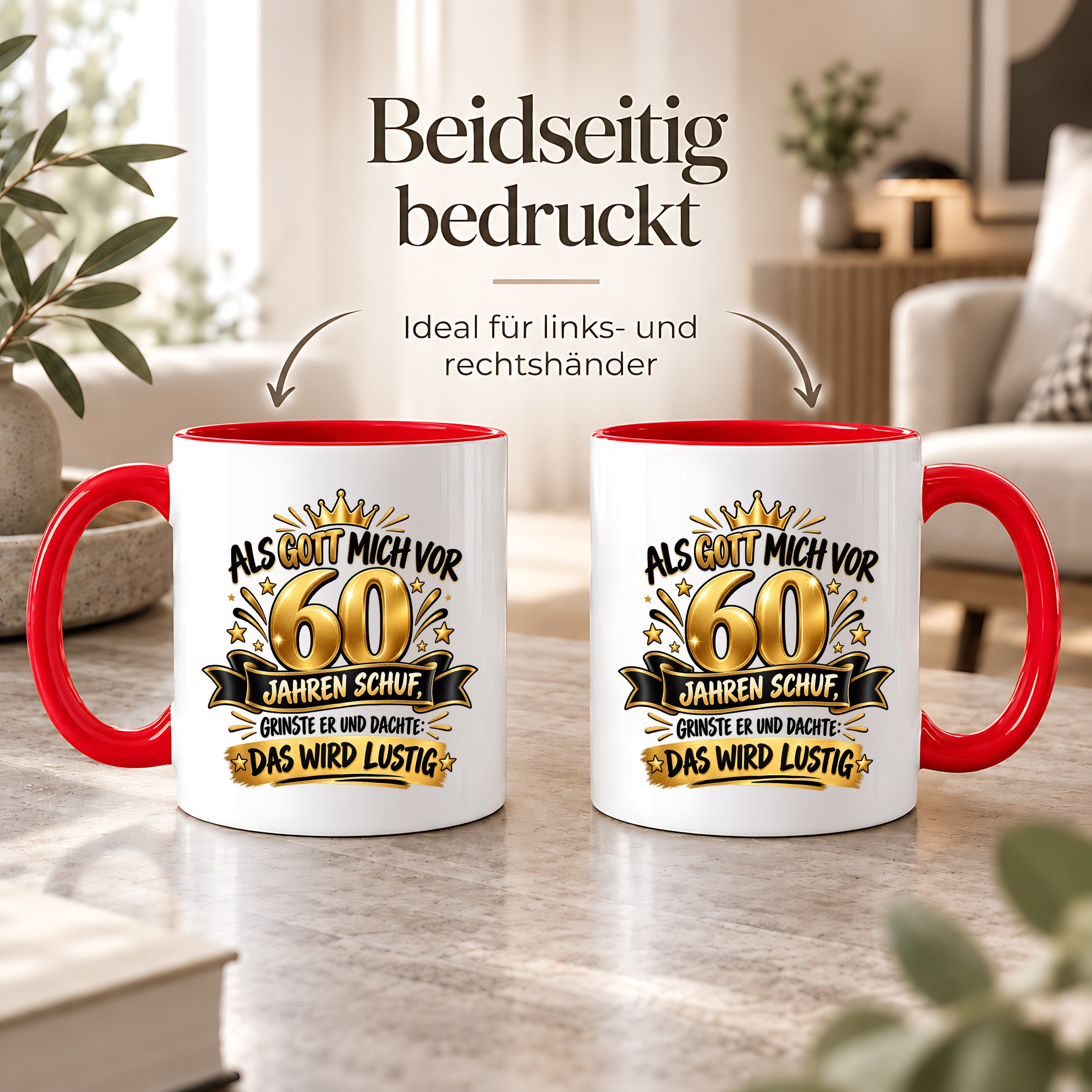 60 Geburtstag Tasse Lustiger Spruch Geschenk 330 ml Keramiktasse für Männer Frauen Jubiläum Geburtstag 60 Jahre