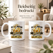60 Geburtstag Tasse Lustiger Spruch Geschenk 330 ml Keramiktasse für Männer Frauen Jubiläum Geburtstag 60 Jahre