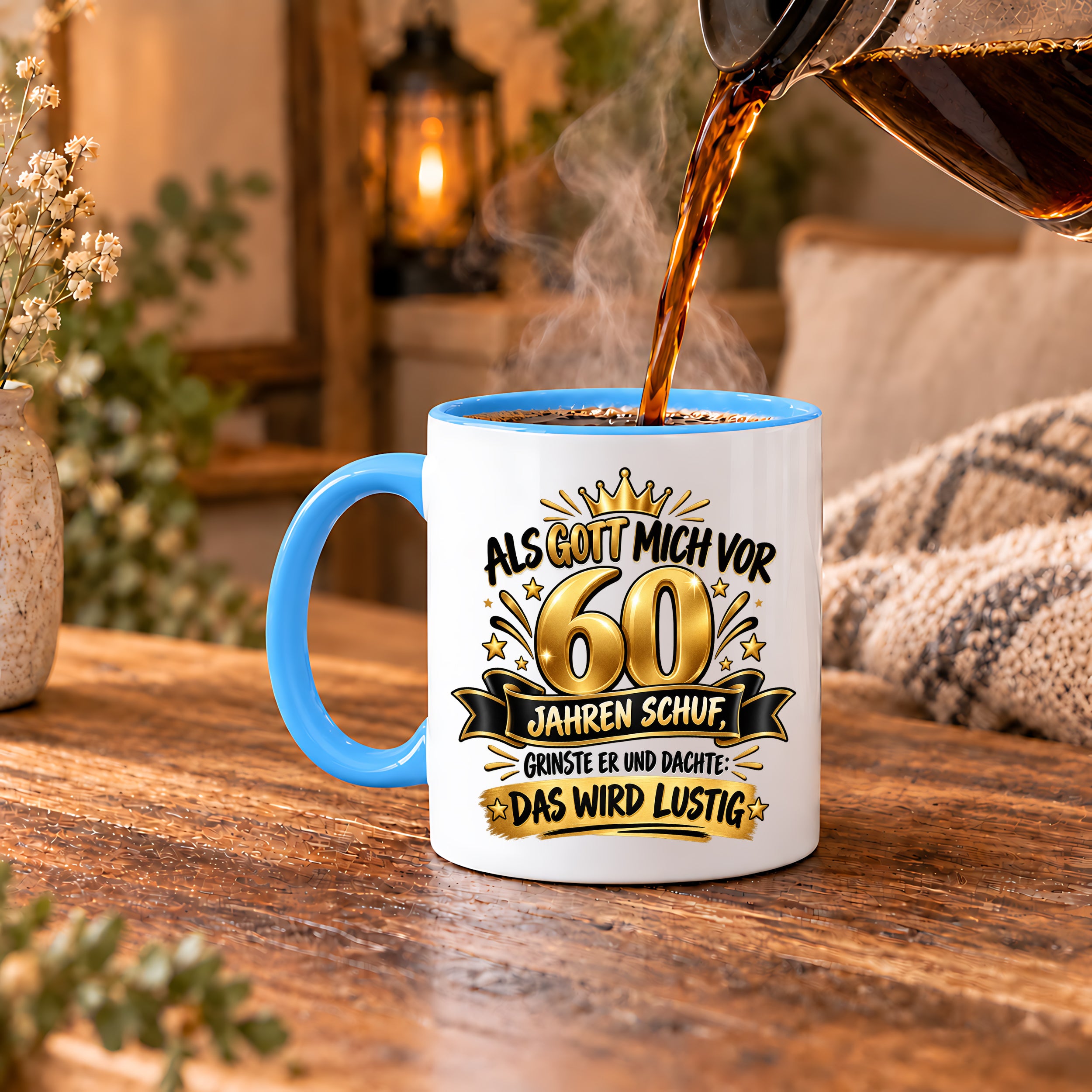 60 Geburtstag Tasse Lustiger Spruch Geschenk 330 ml Keramiktasse für Männer Frauen Jubiläum Geburtstag 60 Jahre