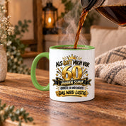 60 Geburtstag Tasse Lustiger Spruch Geschenk 330 ml Keramiktasse für Männer Frauen Jubiläum Geburtstag 60 Jahre