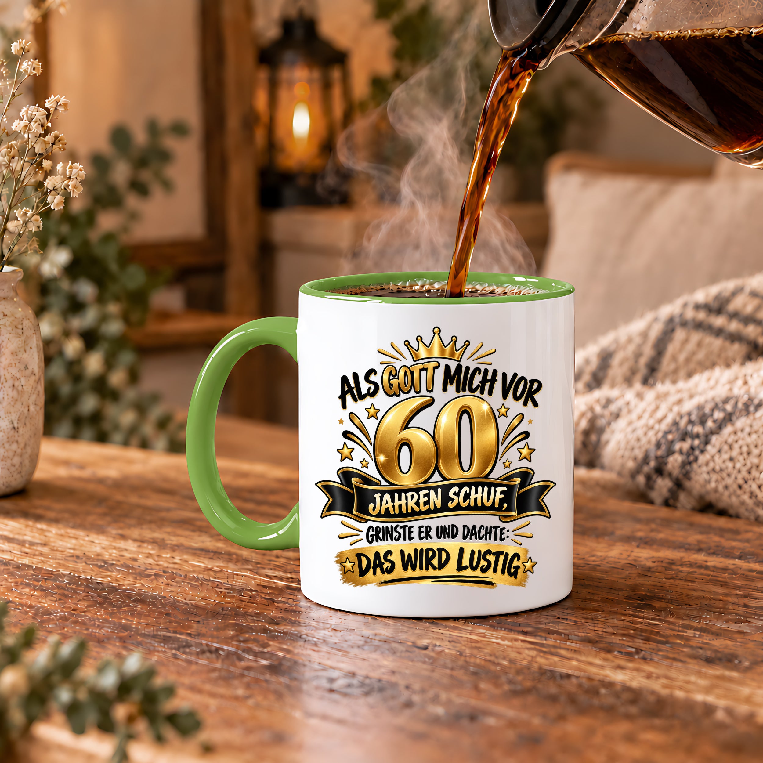 60 Geburtstag Tasse Lustiger Spruch Geschenk 330 ml Keramiktasse für Männer Frauen Jubiläum Geburtstag 60 Jahre