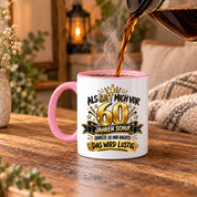 60 Geburtstag Tasse Lustiger Spruch Geschenk 330 ml Keramiktasse für Männer Frauen Jubiläum Geburtstag 60 Jahre