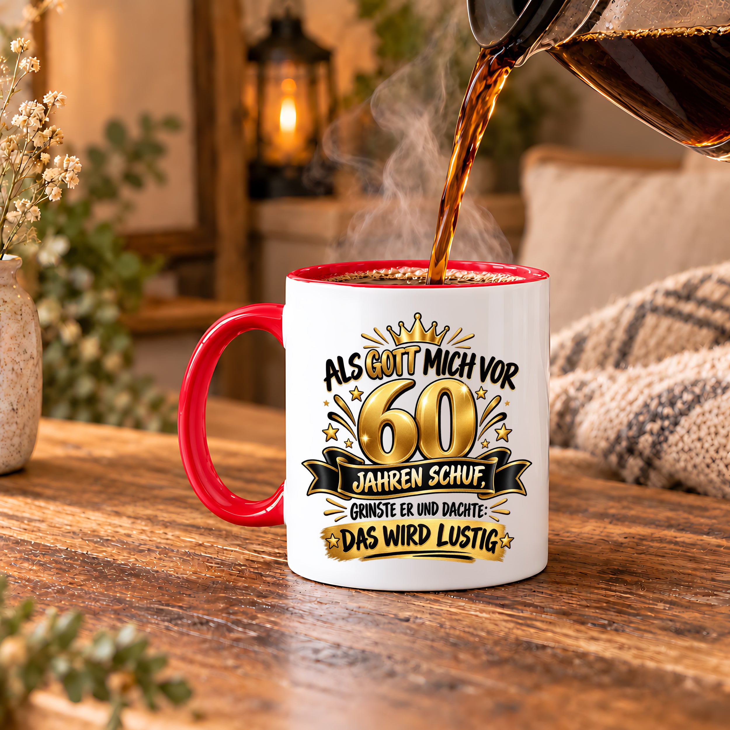 60 Geburtstag Tasse Lustiger Spruch Geschenk 330 ml Keramiktasse für Männer Frauen Jubiläum Geburtstag 60 Jahre
