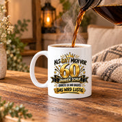 60 Geburtstag Tasse Lustiger Spruch Geschenk 330 ml Keramiktasse für Männer Frauen Jubiläum Geburtstag 60 Jahre
