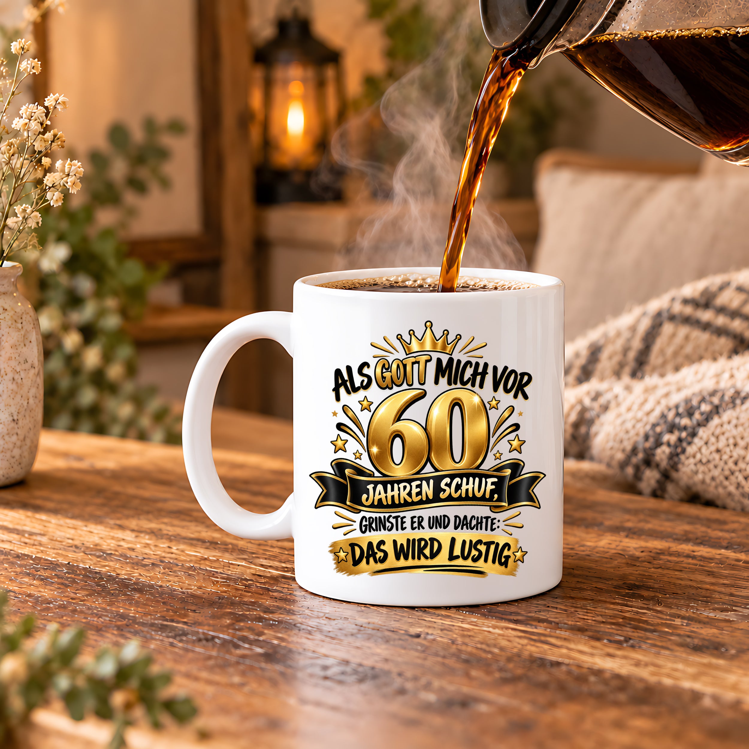 60 Geburtstag Tasse Lustiger Spruch Geschenk 330 ml Keramiktasse für Männer Frauen Jubiläum Geburtstag 60 Jahre