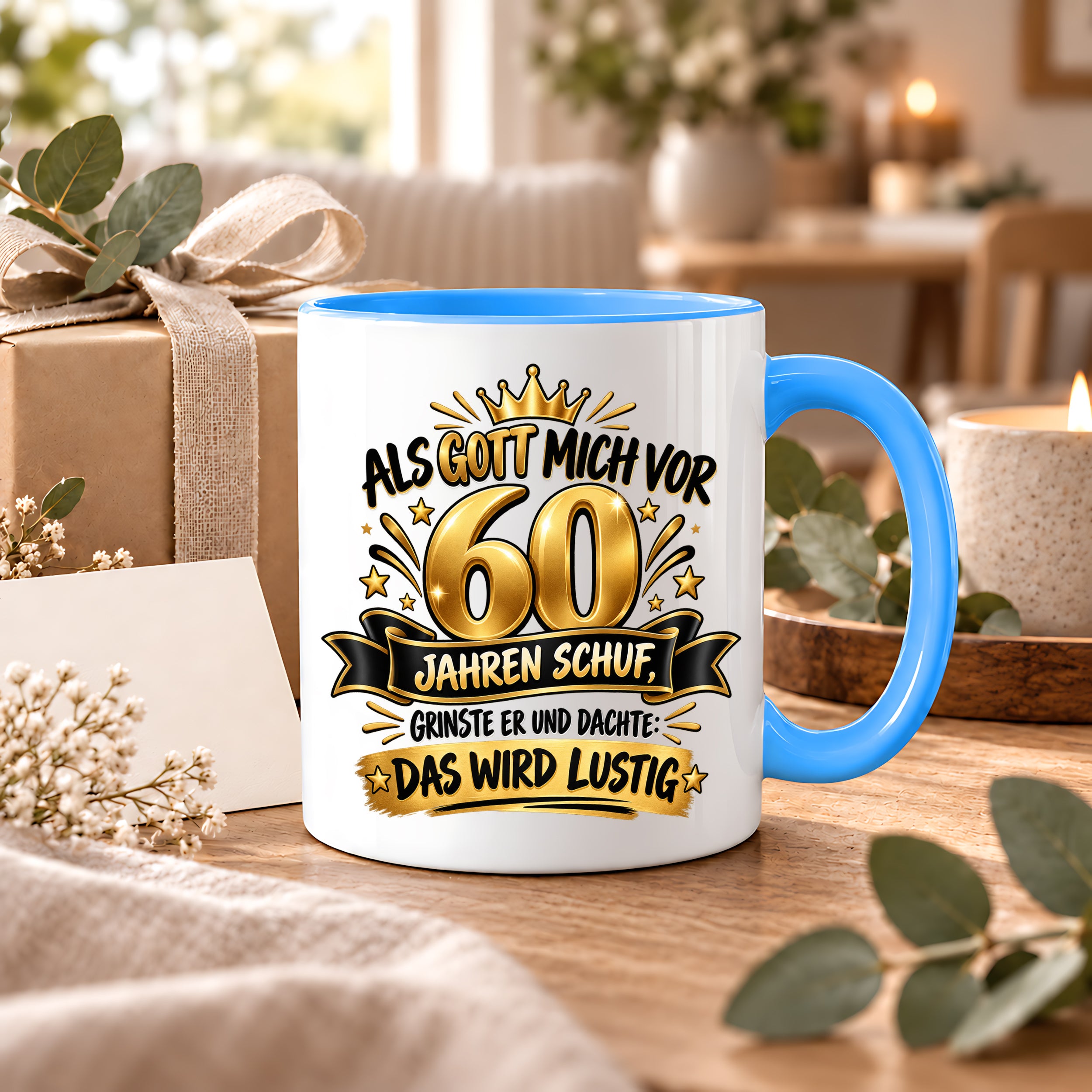 60 Geburtstag Tasse Lustiger Spruch Geschenk 330 ml Keramiktasse für Männer Frauen Jubiläum Geburtstag 60 Jahre