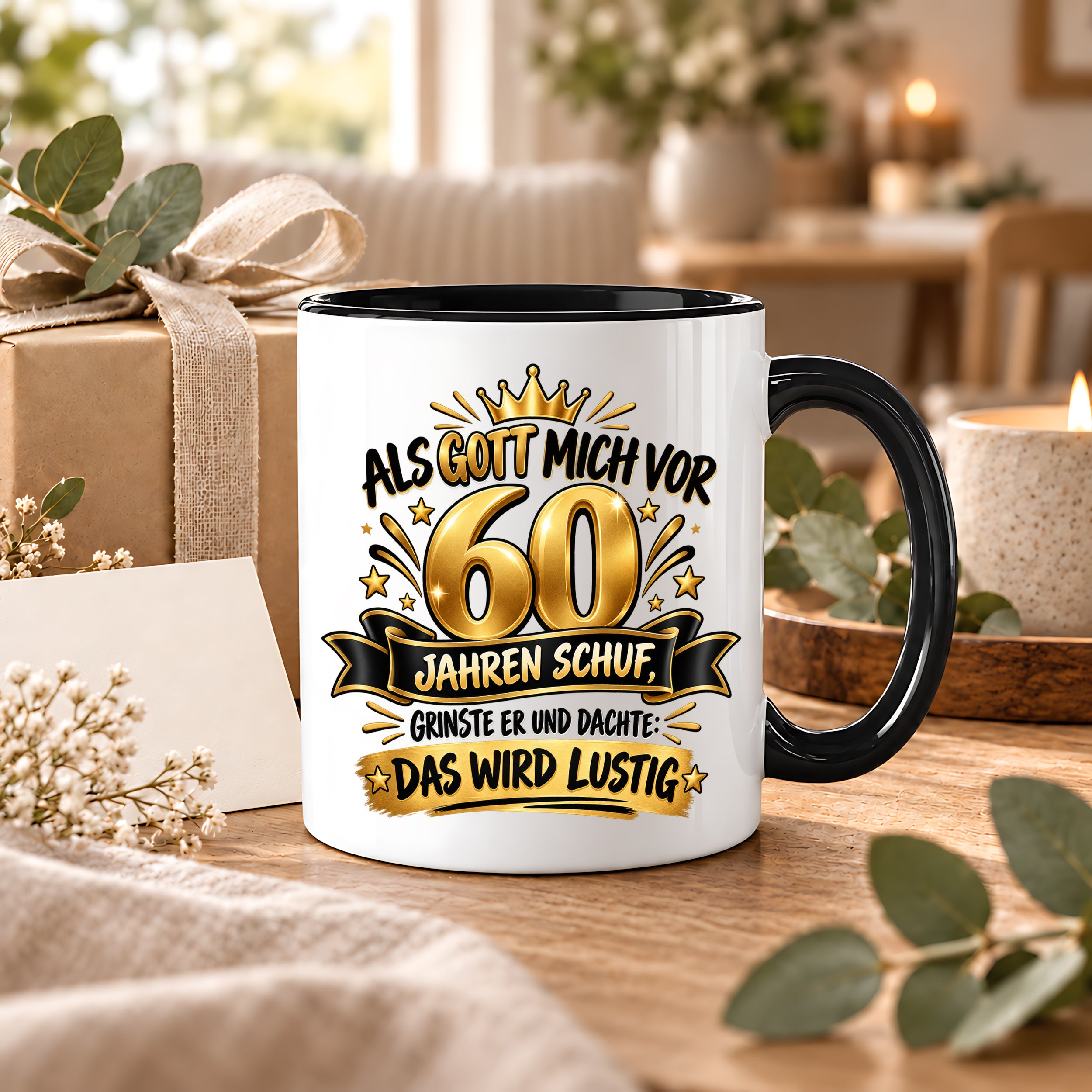 60 Geburtstag Tasse Lustiger Spruch Geschenk 330 ml Keramiktasse für Männer Frauen Jubiläum Geburtstag 60 Jahre