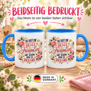 Herzbotschaft Tasse für Freundin, Du bist die beste Freundin wie schön dass es dich gibt, liebevolles Geschenk für beste Freundin, Freundschaftsgeschenk zum Geburtstag, Weihnachten oder einfach so, 330 ml Keramiktasse