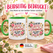 Herzbotschaft Tasse für Freundin, Du bist die beste Freundin wie schön dass es dich gibt, liebevolles Geschenk für beste Freundin, Freundschaftsgeschenk zum Geburtstag, Weihnachten oder einfach so, 330 ml Keramiktasse