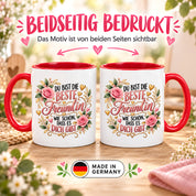 Herzbotschaft Tasse für Freundin, Du bist die beste Freundin wie schön dass es dich gibt, liebevolles Geschenk für beste Freundin, Freundschaftsgeschenk zum Geburtstag, Weihnachten oder einfach so, 330 ml Keramiktasse