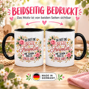 Herzbotschaft Tasse für Freundin, Du bist die beste Freundin wie schön dass es dich gibt, liebevolles Geschenk für beste Freundin, Freundschaftsgeschenk zum Geburtstag, Weihnachten oder einfach so, 330 ml Keramiktasse