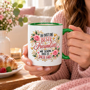 Herzbotschaft Tasse für Freundin, Du bist die beste Freundin wie schön dass es dich gibt, liebevolles Geschenk für beste Freundin, Freundschaftsgeschenk zum Geburtstag, Weihnachten oder einfach so, 330 ml Keramiktasse