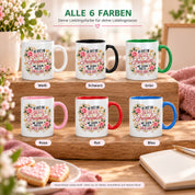 Herzbotschaft Tasse für Freundin, Du bist die beste Freundin wie schön dass es dich gibt, liebevolles Geschenk für beste Freundin, Freundschaftsgeschenk zum Geburtstag, Weihnachten oder einfach so, 330 ml Keramiktasse