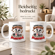 Herzbotschaft Tasse Pflege – Berühren meines Kaffees führt zu spontaner Pflegestufe 4, lustige Kaffeetasse für Pflegekräfte, Krankenschwester, Krankenpfleger und Pflegepersonal, witziges Geschenk für Kollegen, 330 ml Keramiktasse