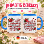 Herzbotschaft Tasse Nachbarin – So viele Nachbarinnen auf dieser Welt und ausgerechnet ich habe die Beste – liebevolles Geschenk für Nachbarin, Dankeschön, Geburtstag, Weihnachten, Einzug oder Abschied – 330 ml Keramiktasse
