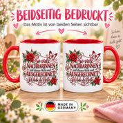 Herzbotschaft Tasse Nachbarin – So viele Nachbarinnen auf dieser Welt und ausgerechnet ich habe die Beste – liebevolles Geschenk für Nachbarin, Dankeschön, Geburtstag, Weihnachten, Einzug oder Abschied – 330 ml Keramiktasse