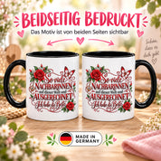 Herzbotschaft Tasse Nachbarin – So viele Nachbarinnen auf dieser Welt und ausgerechnet ich habe die Beste – liebevolles Geschenk für Nachbarin, Dankeschön, Geburtstag, Weihnachten, Einzug oder Abschied – 330 ml Keramiktasse