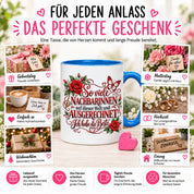 Herzbotschaft Tasse Nachbarin – So viele Nachbarinnen auf dieser Welt und ausgerechnet ich habe die Beste – liebevolles Geschenk für Nachbarin, Dankeschön, Geburtstag, Weihnachten, Einzug oder Abschied – 330 ml Keramiktasse